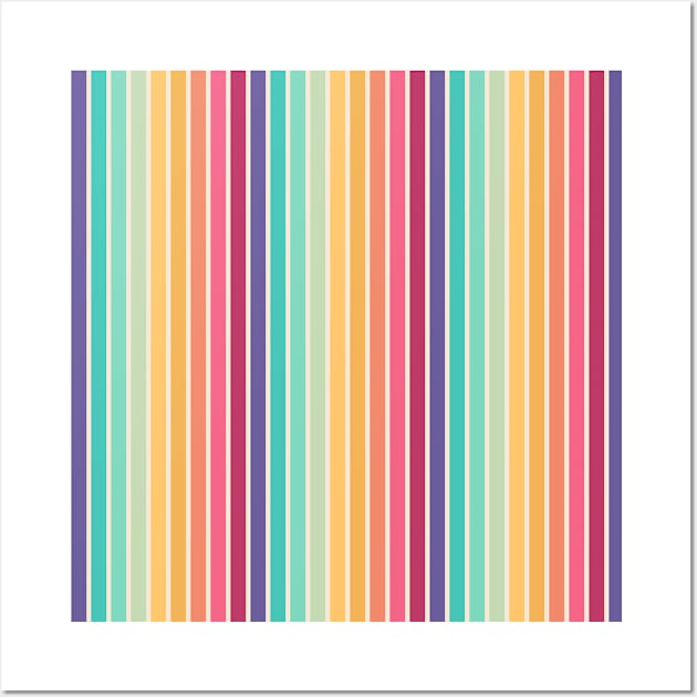 Retro Rainbow Stripes Wall Art by JunkyDotCom